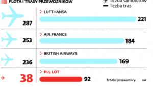 Flota i trasy przewoźników
