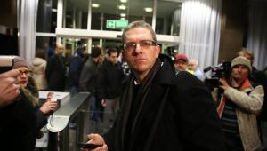 Reżyser Grzegorz Braun w siedzibie PKW
