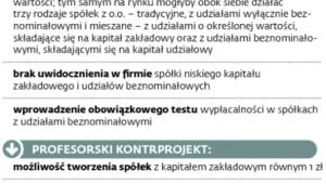 Propozycje zmian w kodeksie spółek handlowych